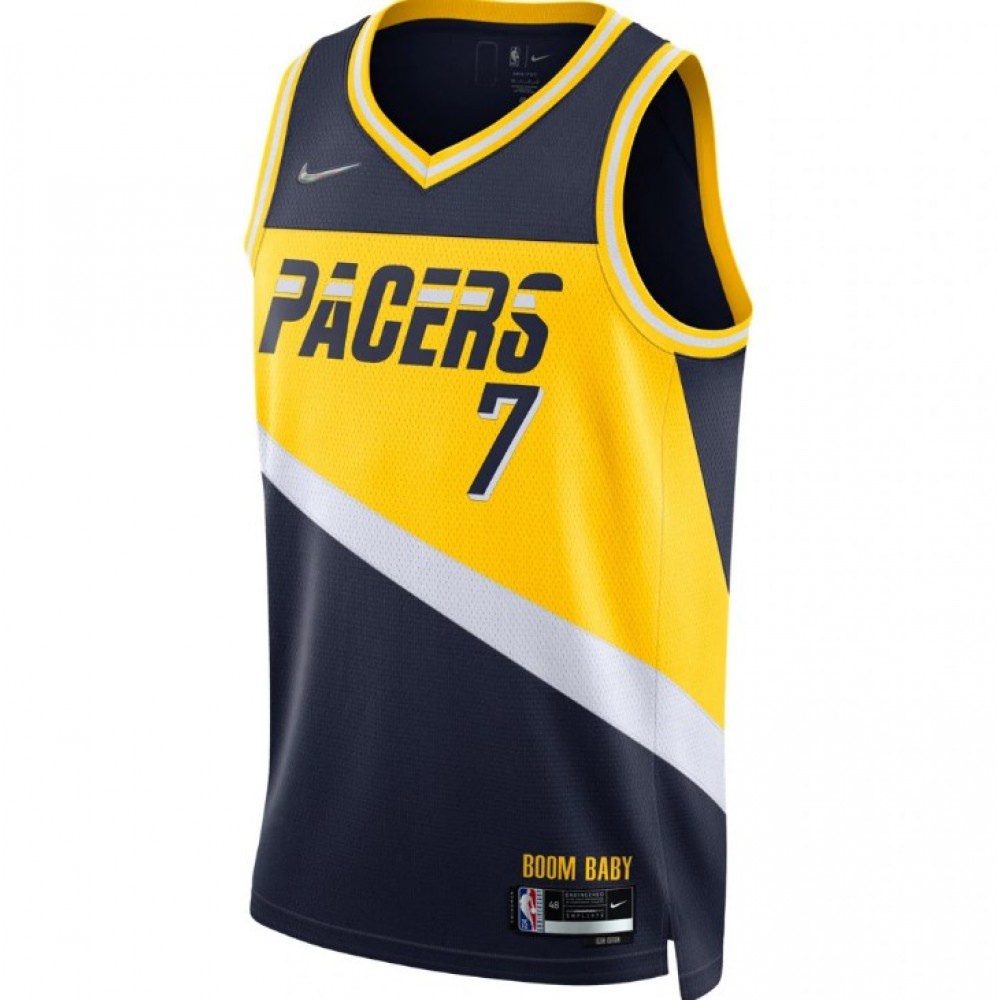 Men's Indiana Pacers Malcolm Brogdon #7 Navy 2021/22 Swingman NBA Jersey - City Edition-Pro Kit Vault | Brand New 26/27 Sports Jerseys